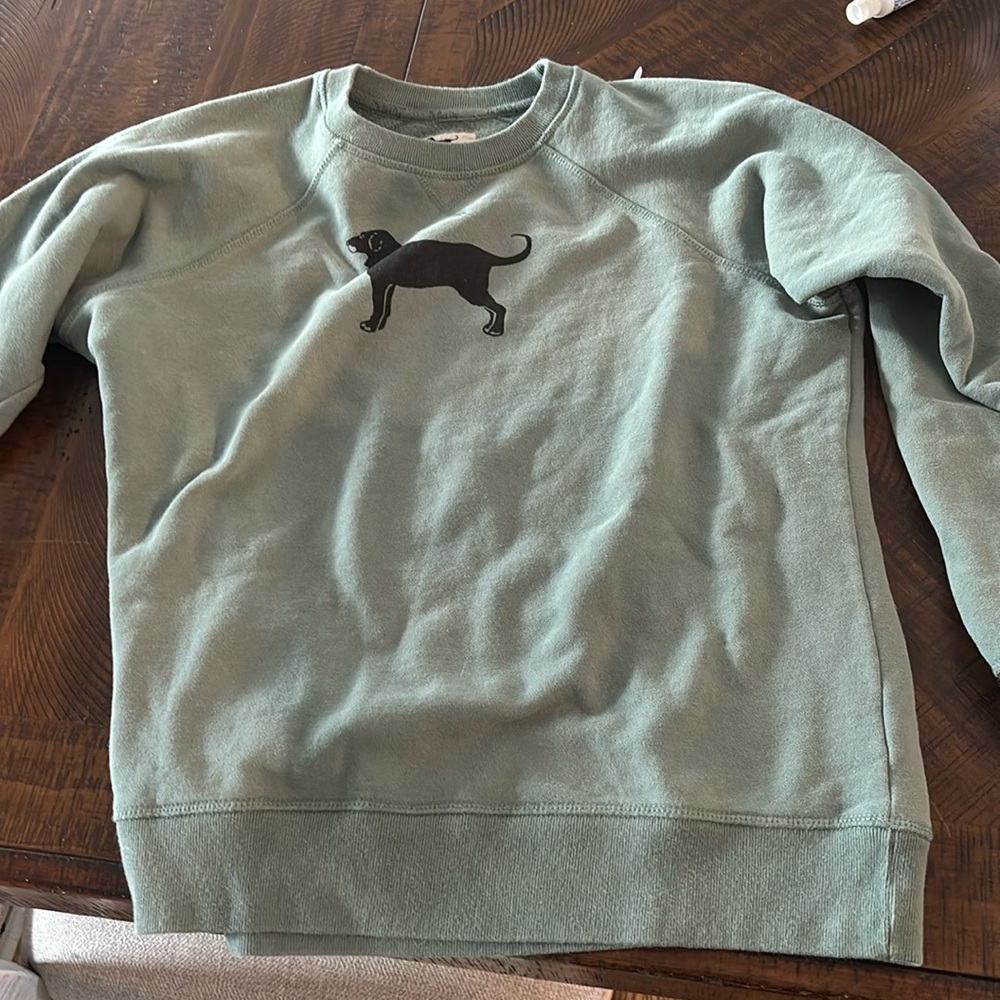 green black dog crewneck